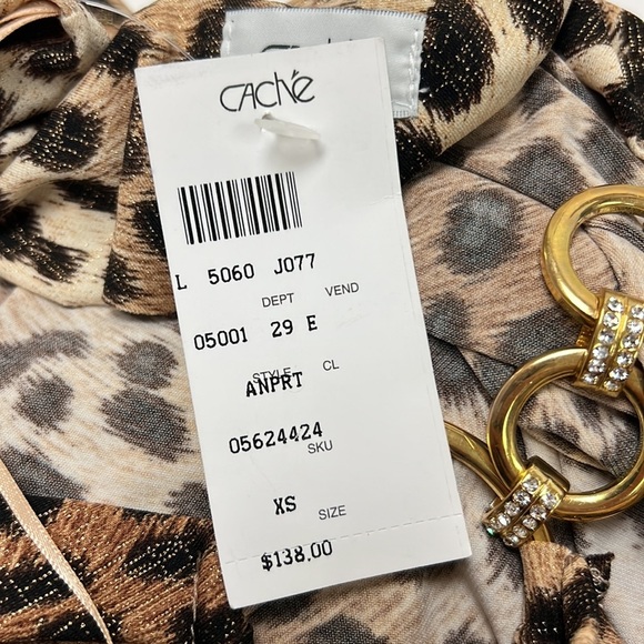 NWT Cache One Shoulder Leopard Print Mini Dress - Picture 8 of 8